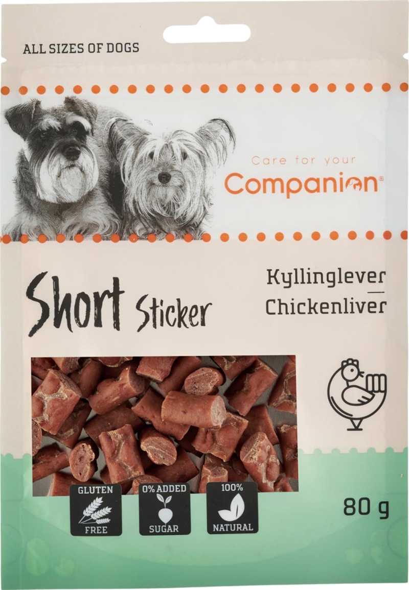 Companion short sticker - Kyllingelever - 80 g